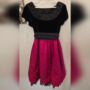 🧡 Pumkin Patch Kids Formal Bubble Dress in Black and Pink 10